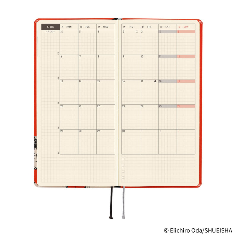Hobonichi Weeks 2026 ONE PIECE magazine: Straw Hat Luffy (Red)