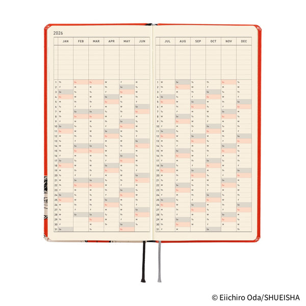 Hobonichi Weeks 2026 ONE PIECE magazine: Straw Hat Luffy (Red)