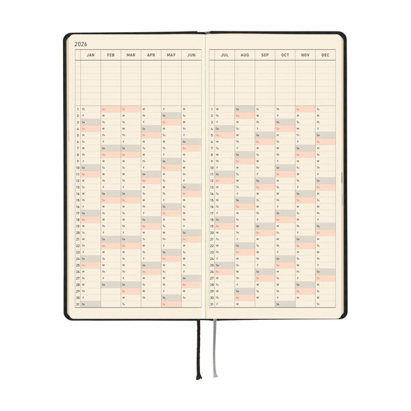 Hobonichi Weeks 2026 Paper Series: Black Gingham (January Start)