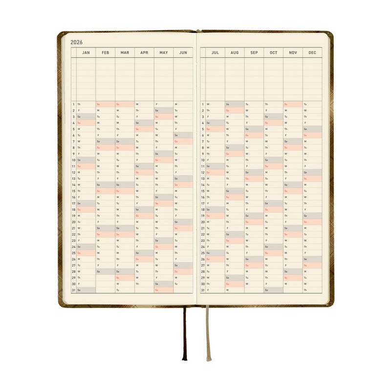 Hobonichi Weeks 2026 Shirt Fabric: Foggy Plaid (January Start)