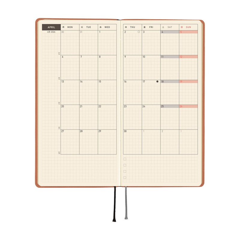 Hobonichi Weeks 2026 Smooth: Milk Cocoa (January Start)