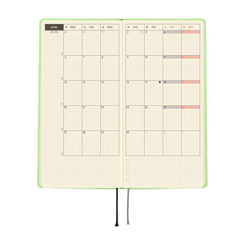 Hobonichi Weeks 2026 Smooth: Melon Sorbet (January Start)