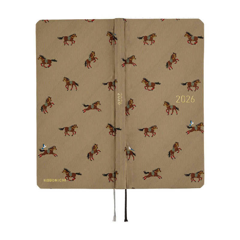 Hobonichi Weeks 2026 Bow & Tie: Galloping Horses (January Start)
