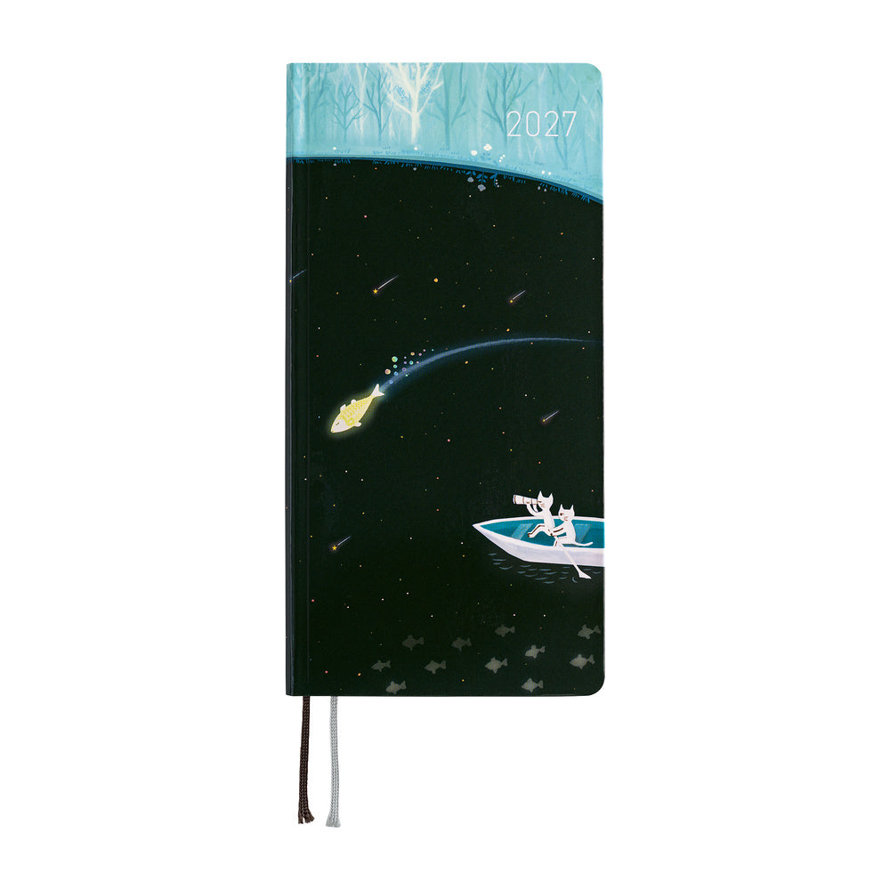 Hobonichi Weeks 2027 - Hiroko Kubota: Meteor Shower in the Light Blue Forest (January Start)