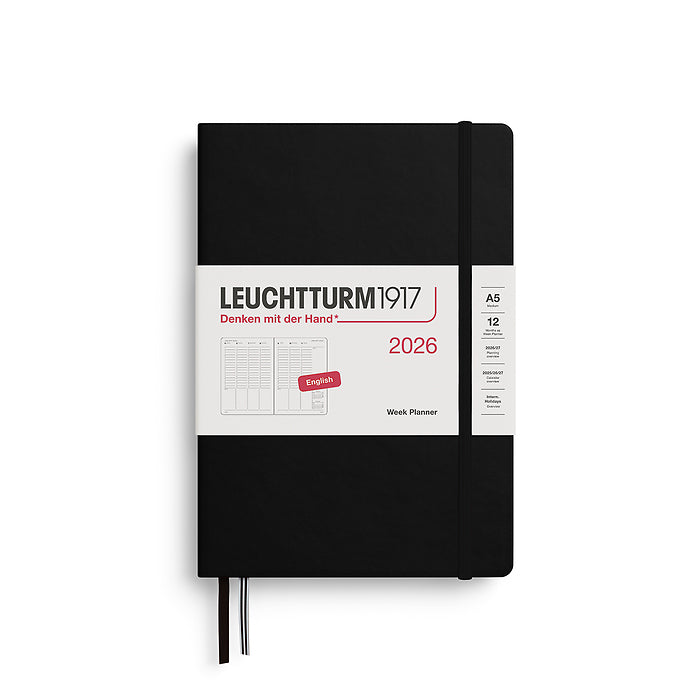 Leuchtturm 2026 Hardcover Diary - Vertical Week Planner A5