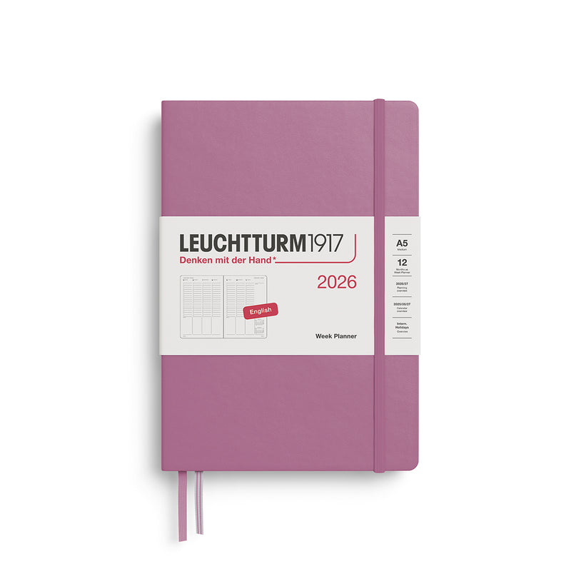 Leuchtturm 2026 Hardcover Diary - Vertical Week Planner A5