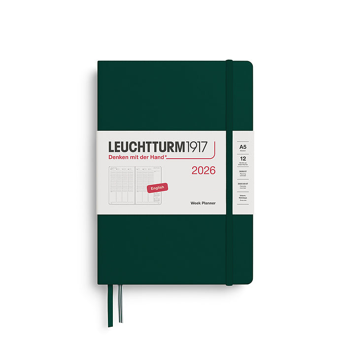 Leuchtturm 2026 Hardcover Diary - Vertical Week Planner A5