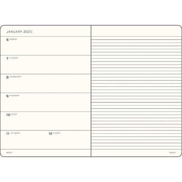 Leuchtturm 2025 A5 Hardcover Diary - Weekly Planner & Notebook (lined)