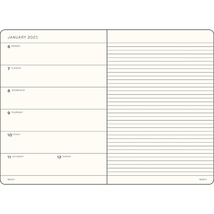 Leuchtturm 2025 A5 Hardcover Diary - Weekly Planner & Notebook (lined)