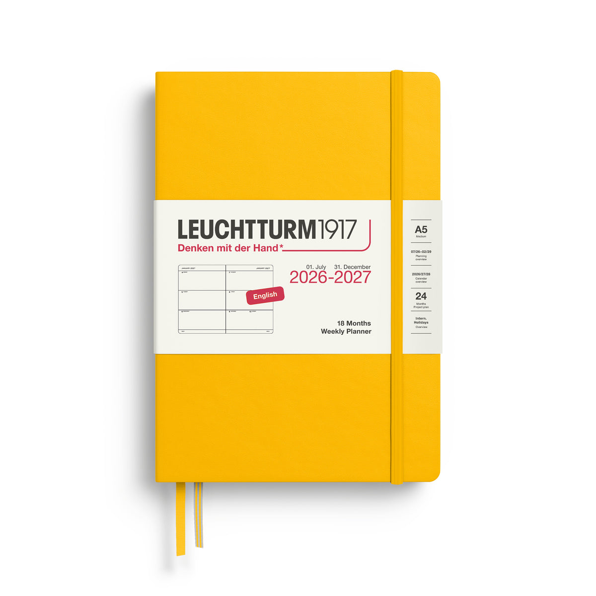 Leuchtturm A5 18 Month Hardcover Weekly Planner - 2026-2027