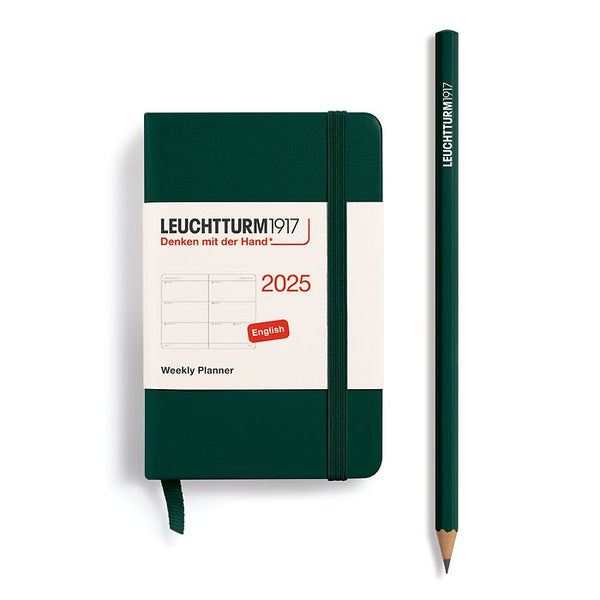 Leuchtturm 2025 Hardcover Diary - Weekly Planner A7 Forest Green