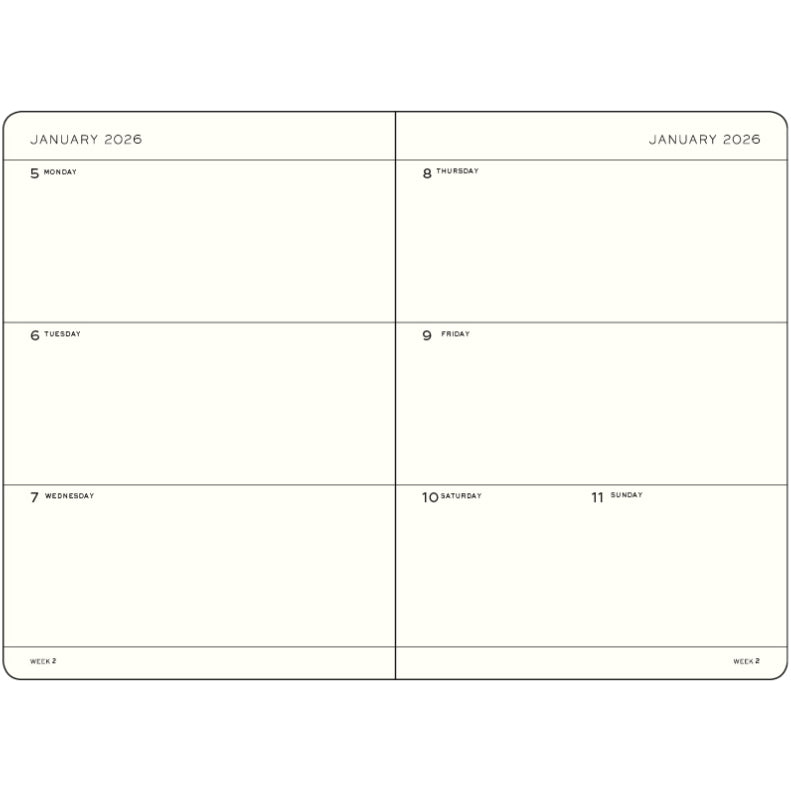 Leuchtturm 2026 Hardcover Diary - Weekly Planner A7