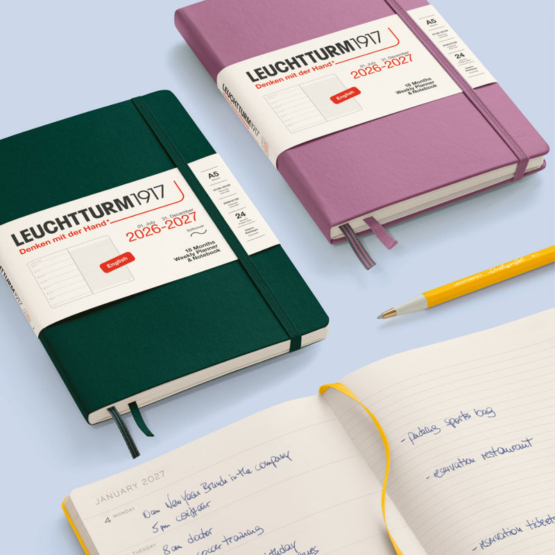 Leuchtturm A5 18 Month Weekly Planner & Notebook - 2026-2027, $30.53