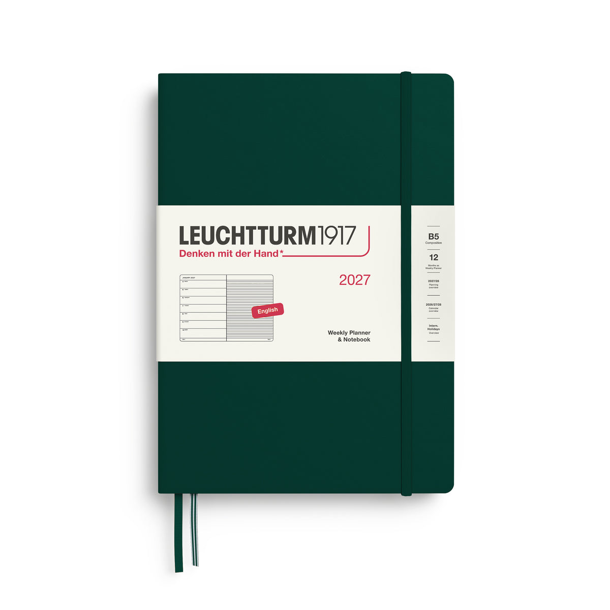 Leuchtturm 2027 B5 Hardcover Diary - Weekly Planner & Notebook