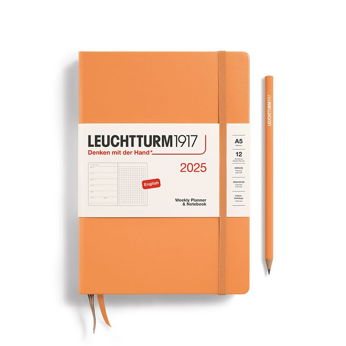 Leuchtturm 2025 A5 Hardcover Diary - Weekly Planner & Notebook (dot grid)