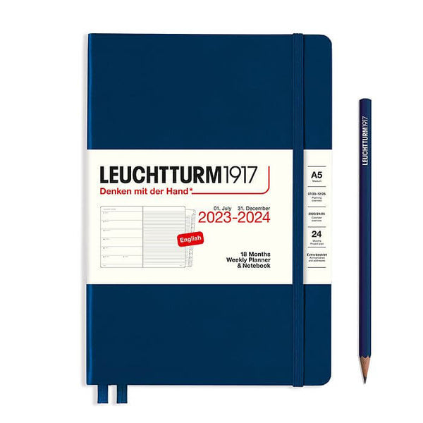 Leuchtturm 2023/24 18 Month Hardcover Diary Planner & Notebook Navy