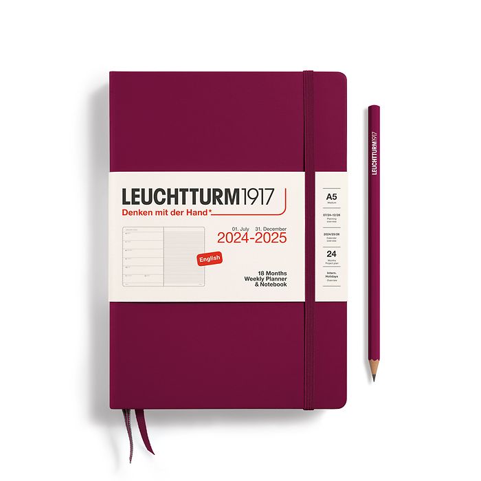 Leuchtturm 18 Month Hardcover Weekly Planner & Notebook 2024-2025