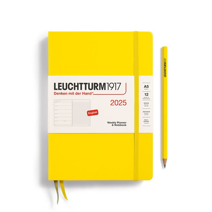 Leuchtturm 2025 A5 Hardcover Diary - Weekly Planner & Notebook (lined)