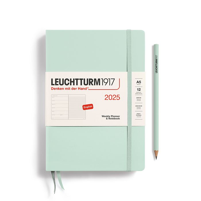 Leuchtturm 2025 A5 Hardcover Diary - Weekly Planner & Notebook (lined)