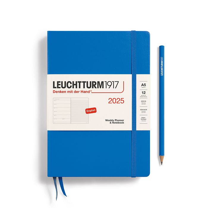 Leuchtturm 2025 A5 Hardcover Diary - Weekly Planner & Notebook (lined)