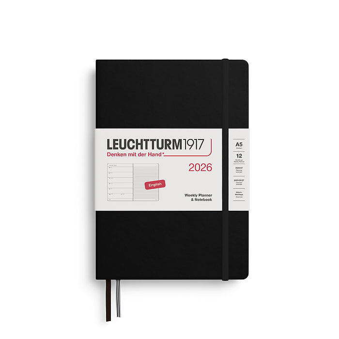 Leuchtturm 2026 A5 Hardcover Diary - Weekly Planner & Notebook (lined)