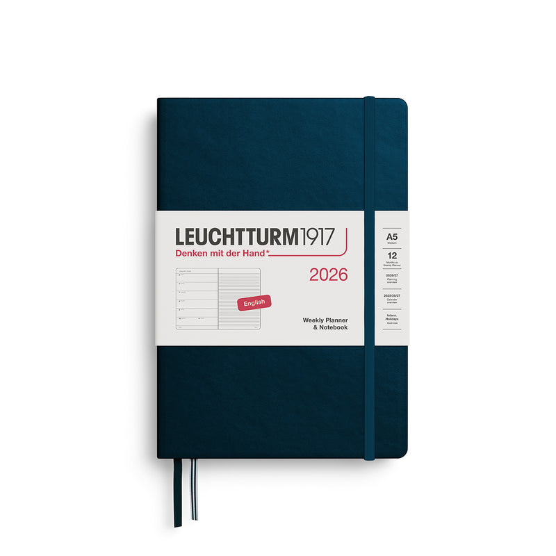 Leuchtturm 2026 A5 Hardcover Diary - Weekly Planner & Notebook (lined)