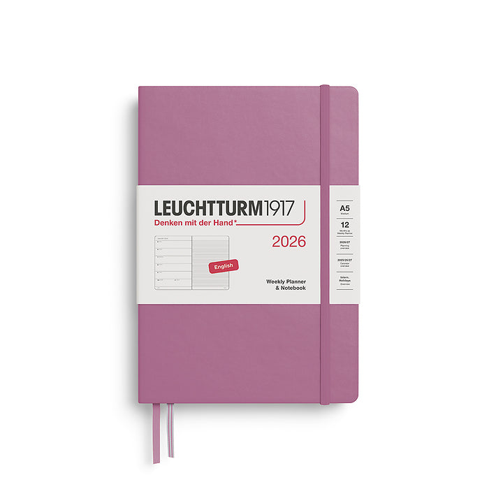 Leuchtturm 2026 A5 Hardcover Diary - Weekly Planner & Notebook (lined)