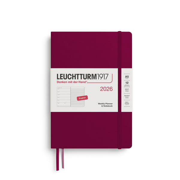 Leuchtturm 2026 A5 Hardcover Diary - Weekly Planner & Notebook (lined)