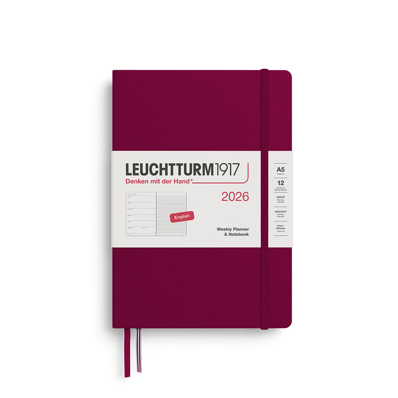 Leuchtturm 2026 A5 Hardcover Diary - Weekly Planner & Notebook (lined)