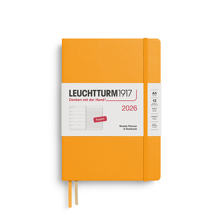 Leuchtturm 2026 A5 Hardcover Diary - Weekly Planner & Notebook (lined)