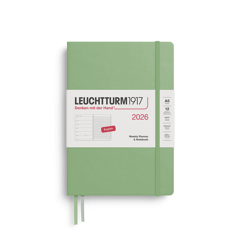 Leuchtturm 2026 A5 Hardcover Diary - Weekly Planner & Notebook (lined)