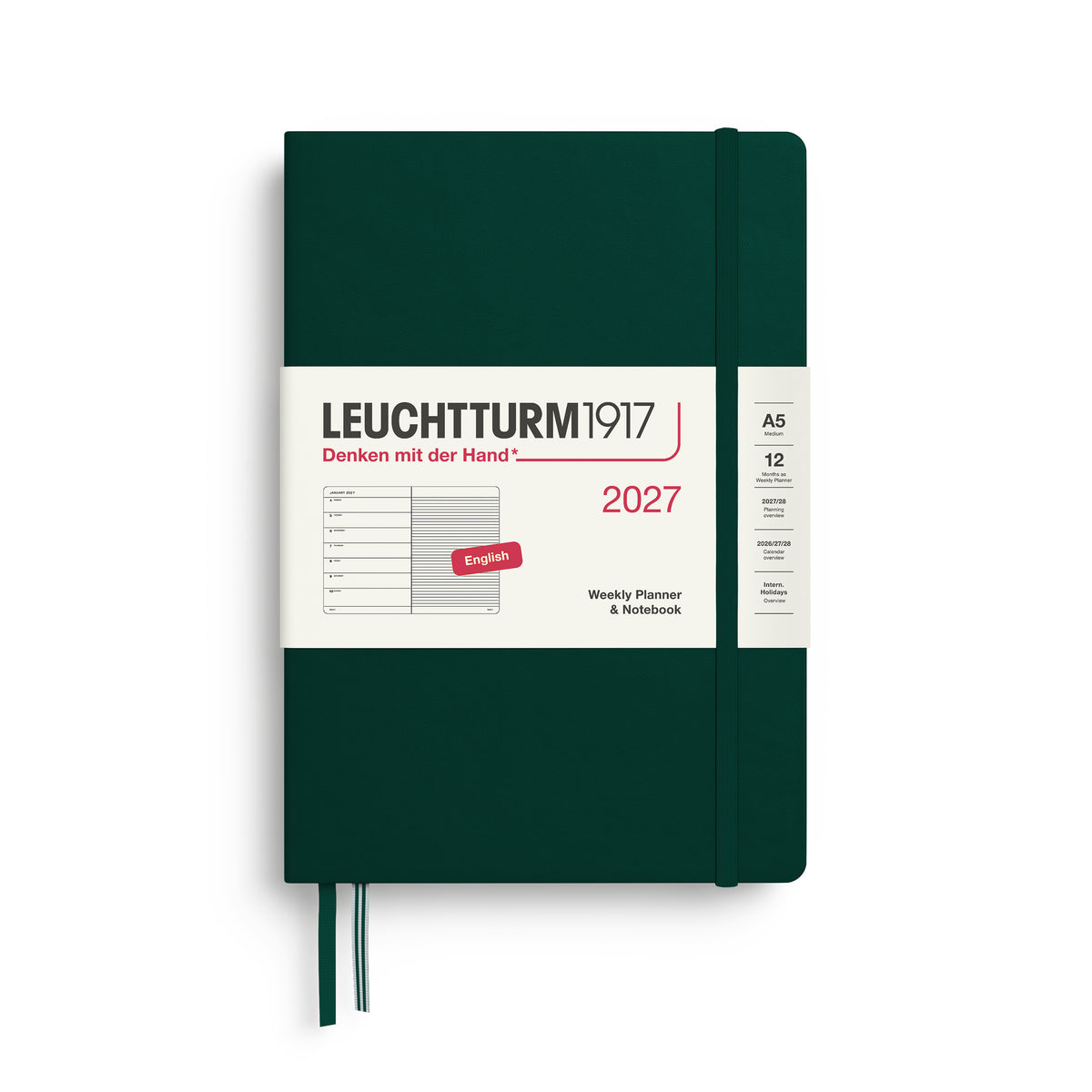 Leuchtturm 2027 A5 Hardcover Diary - Weekly Planner & Notebook (lined)