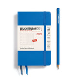 Leuchtturm 2025 Hardcover Diary - Weekly Planner and Notebook A6 Sky