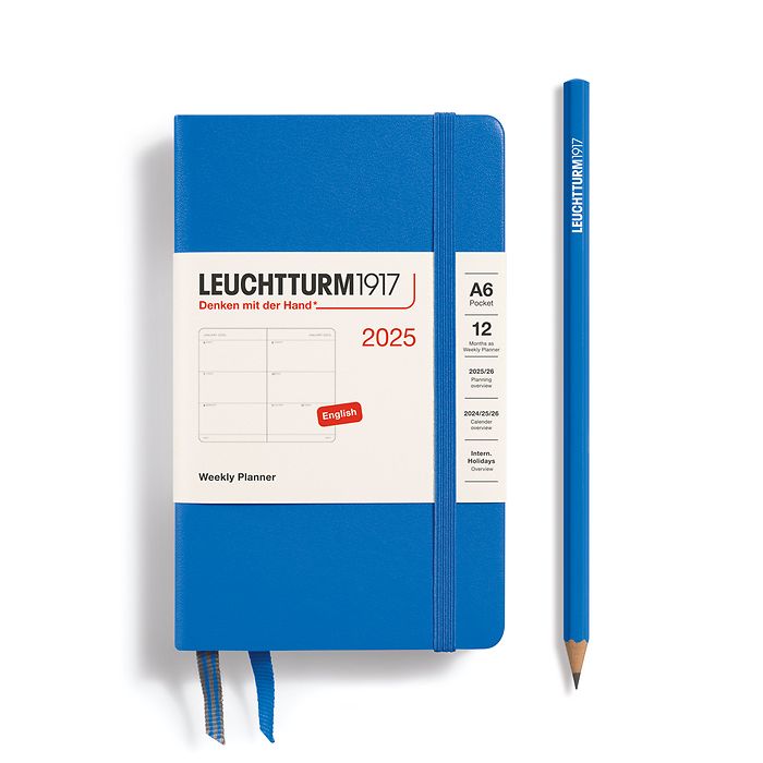 Leuchtturm 2025 Hardcover Diary - Weekly Planner A6 Sky