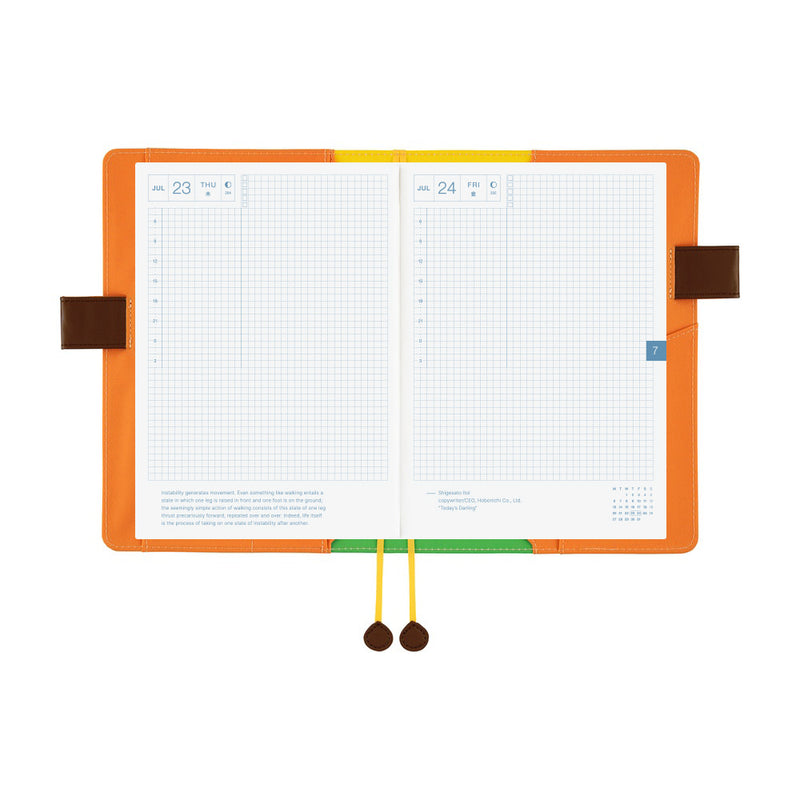 Hobonichi A5 Cover - 100%ORANGE: Where's the Squirrel Going