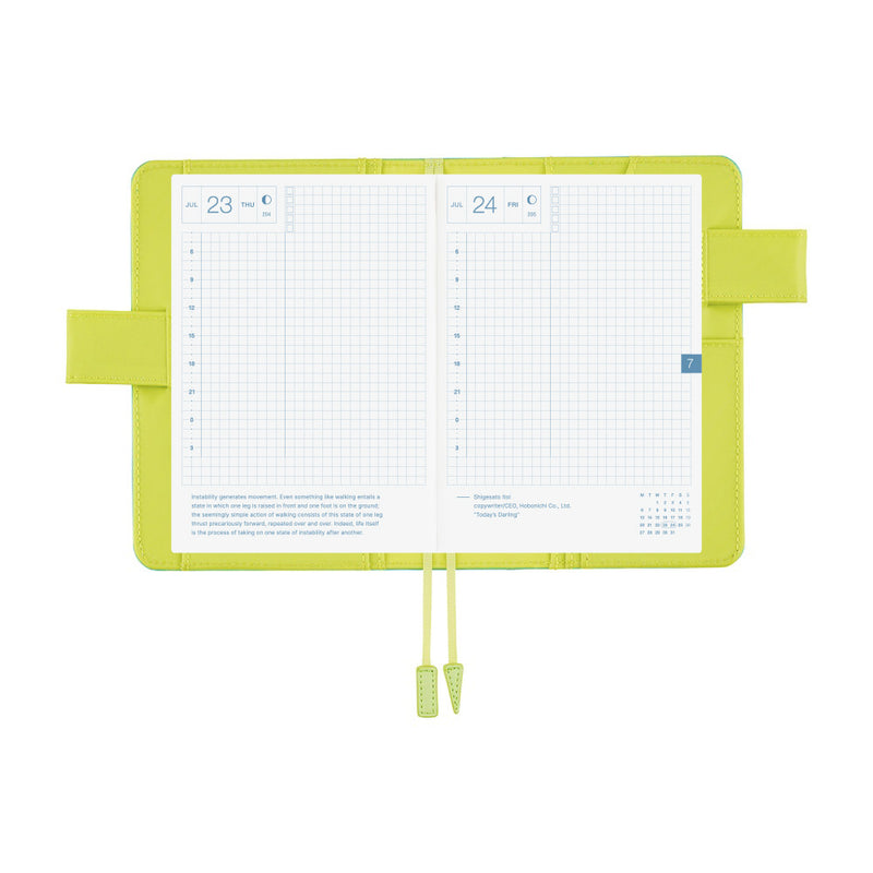 Hobonichi A6 Cover - Colors: Aqua Lime