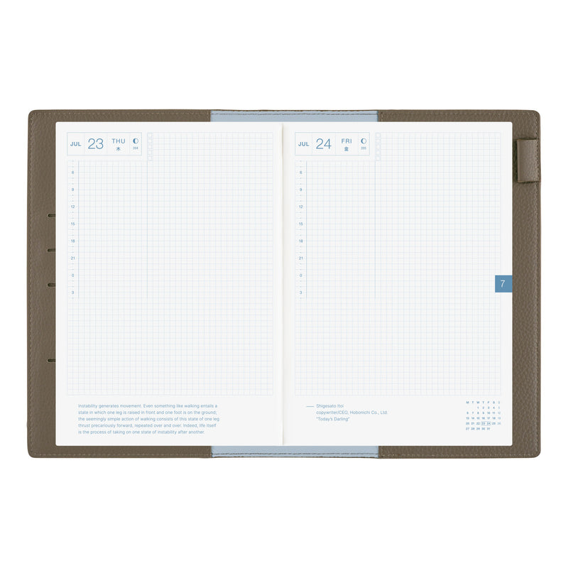 Hobonichi A5 Cover - Taut (Gray & Light Blue)