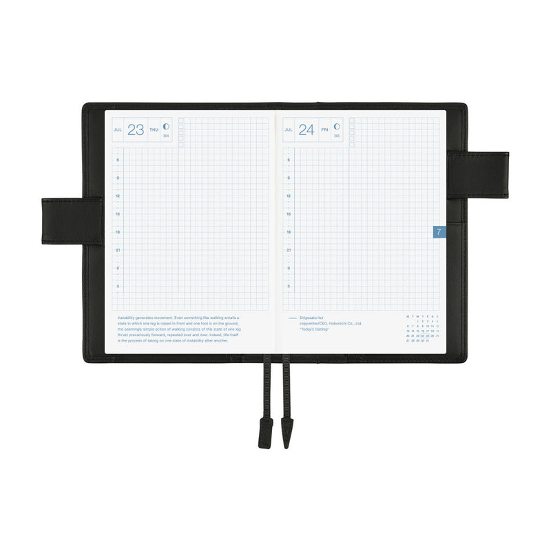 Hobonichi A6 Cover - Leather: TS Basic - Black
