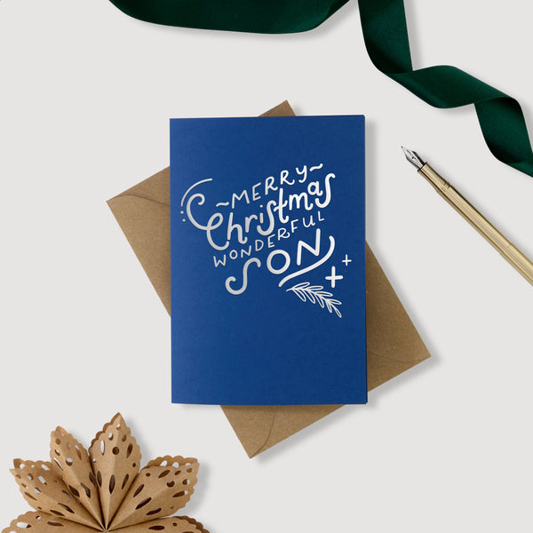 Merry Christmas Son Foil Letterpress Card