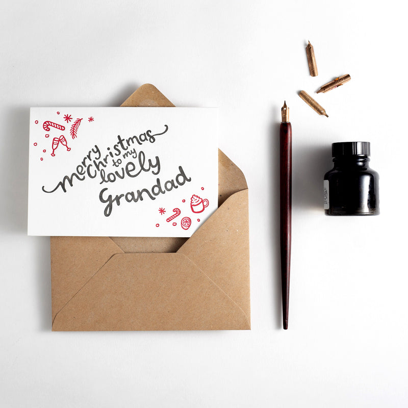 Merry Christmas Grandad Letterpress Card