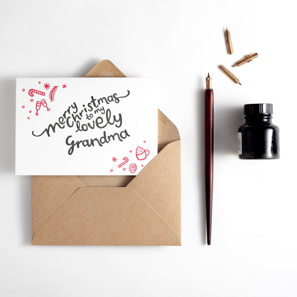 Merry Christmas Grandma Letterpress Card