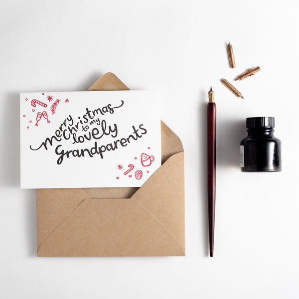 Merry Christmas Grandparents Letterpress Card