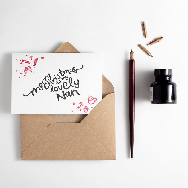 Merry Christmas Nan Letterpress Card