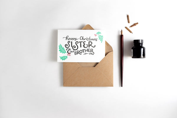 Sister & Brother-in-law Leaves Letterpress Card