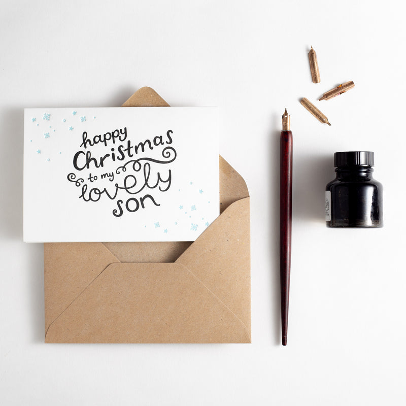 Merry Christmas Lovely Son Letterpress Card