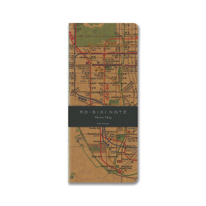 Yamamoto Paper RO-BIKI Metro Map Notebook - Blank