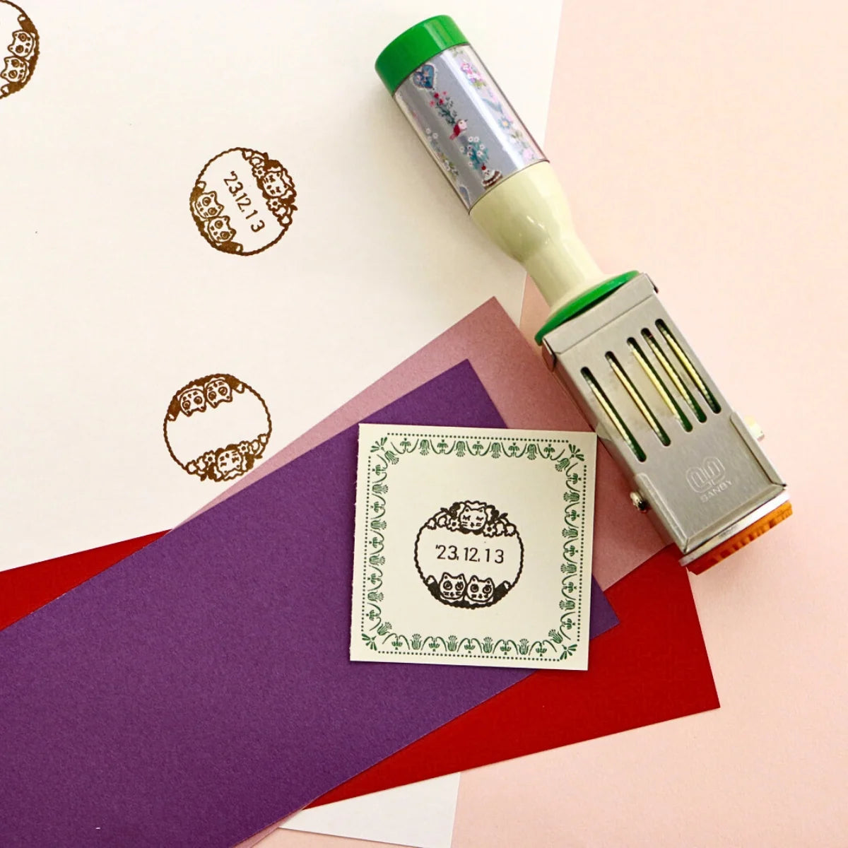SANBY x Yumi Kitagishi Cat Illustration Date Stamp