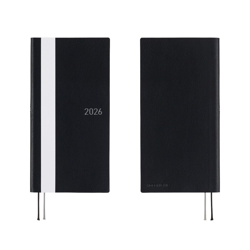 Hobonichi Weeks 2026 White Line: Black (January Start)