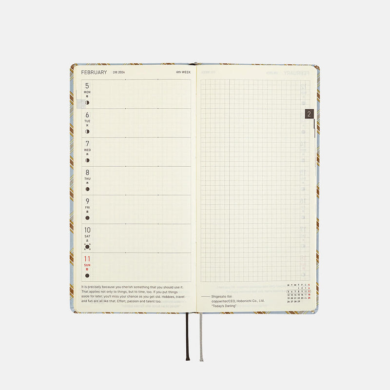 Hobonichi Weeks English 2024 Relaxing Plaid