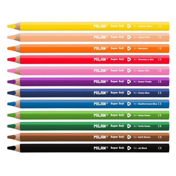 Milan 12-pack Maxi Super Soft Coloured Pencils